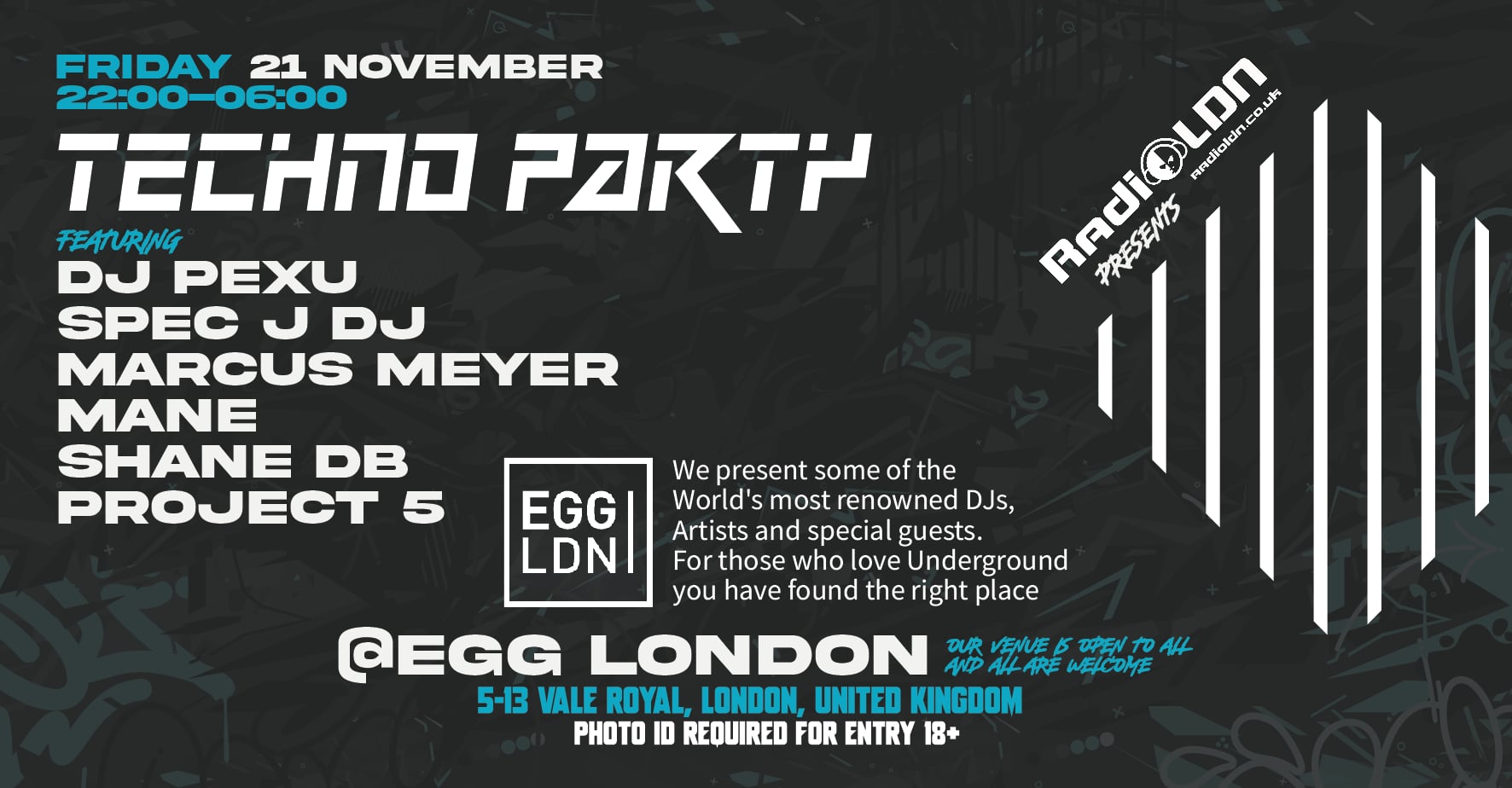 radioldn – Techno Party / Egg London – Nightclub